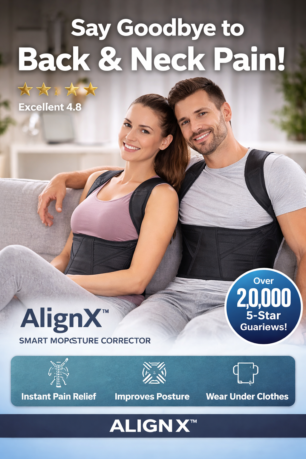 AlignX™ Smart Posture Corrector – Ergonomic Back Support for Pain-Free Living